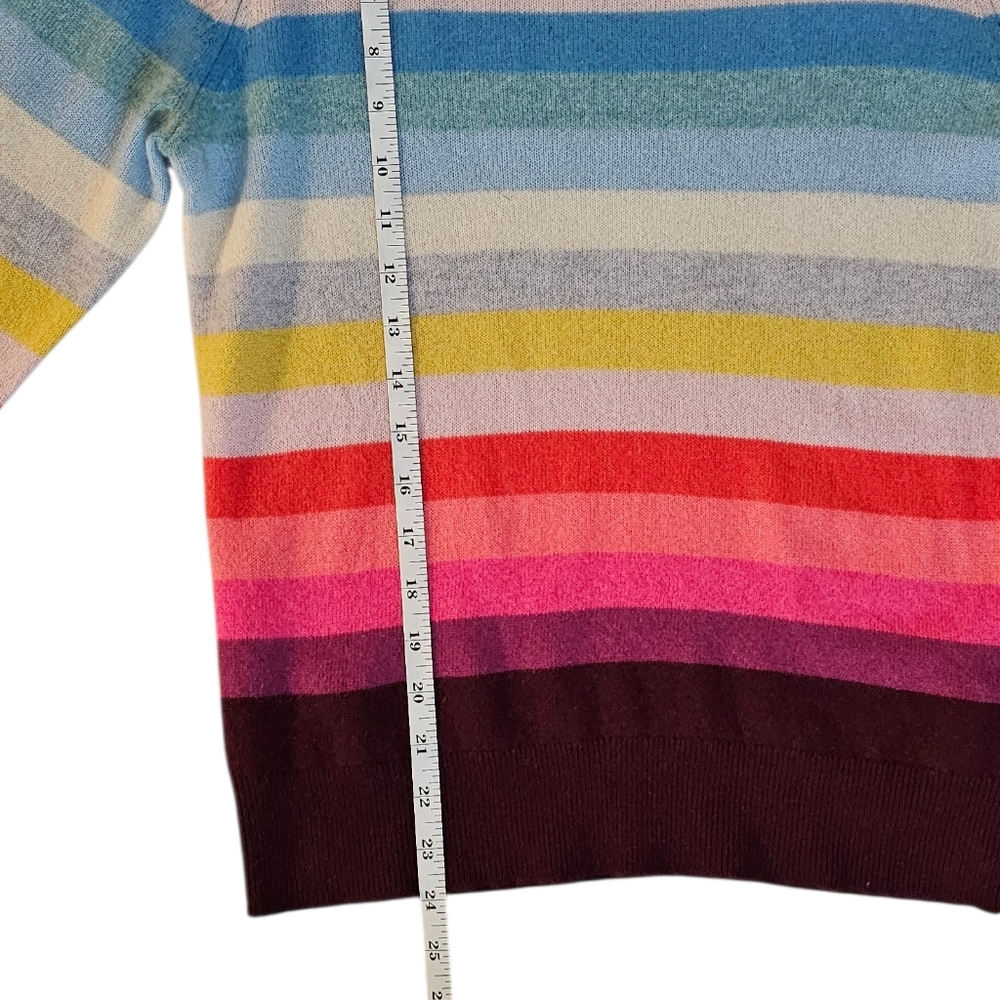 Anthropologie White + Warren Multicoloured  Cashmere Rolled Mock Neck Sweater XS - Picture 12 of 12